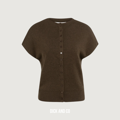 Gebreid vest met korte mouwen
