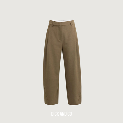 Geweven barrel broek met plooidetail
