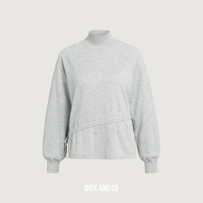 Sweater met hoge hals en taillekoord
