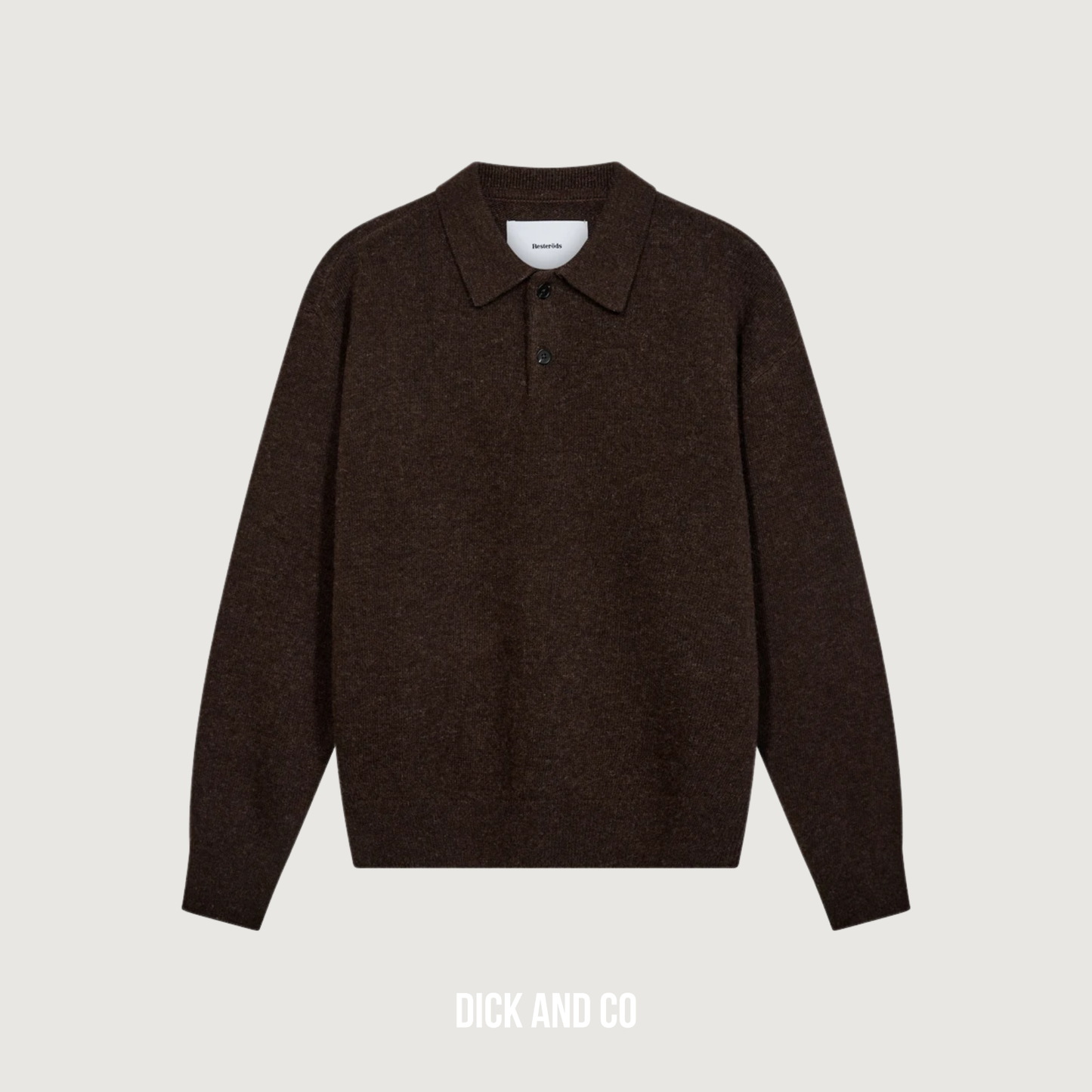 RESTERÖDS Long-sleeved polo 'jacob' in de kleur bruin (brown)