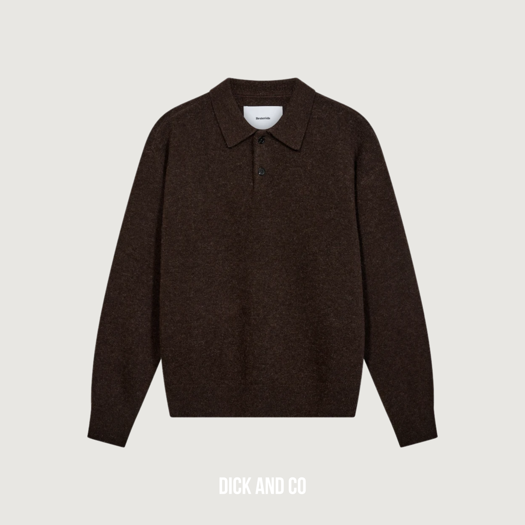 RESTERÖDS Long-sleeved polo 'jacob' in de kleur bruin (brown)