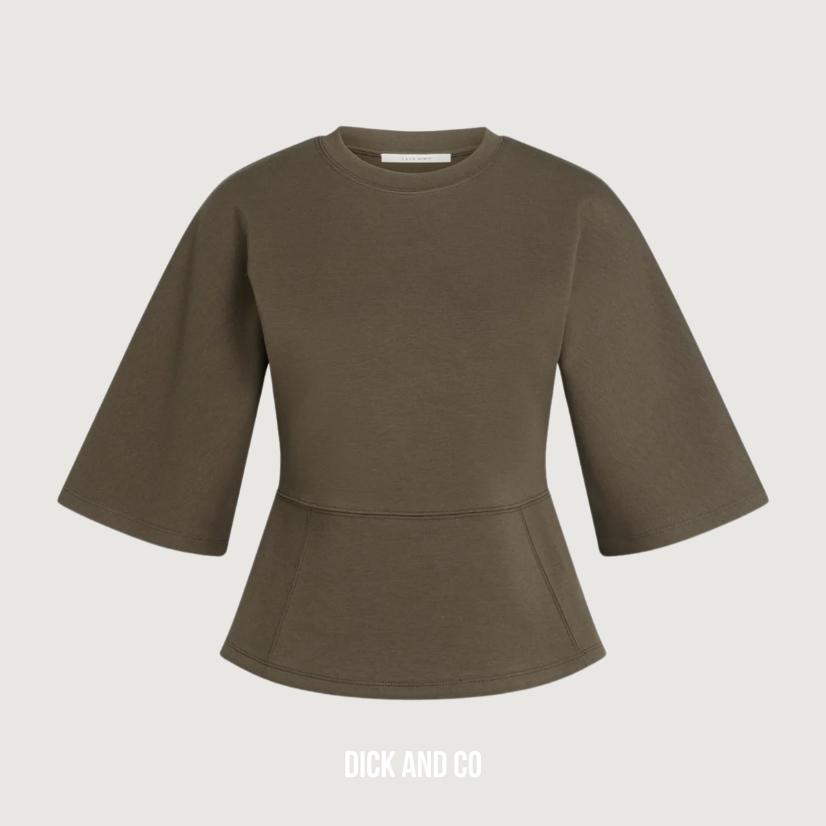 Jersey top met wijde halflange mouwen
