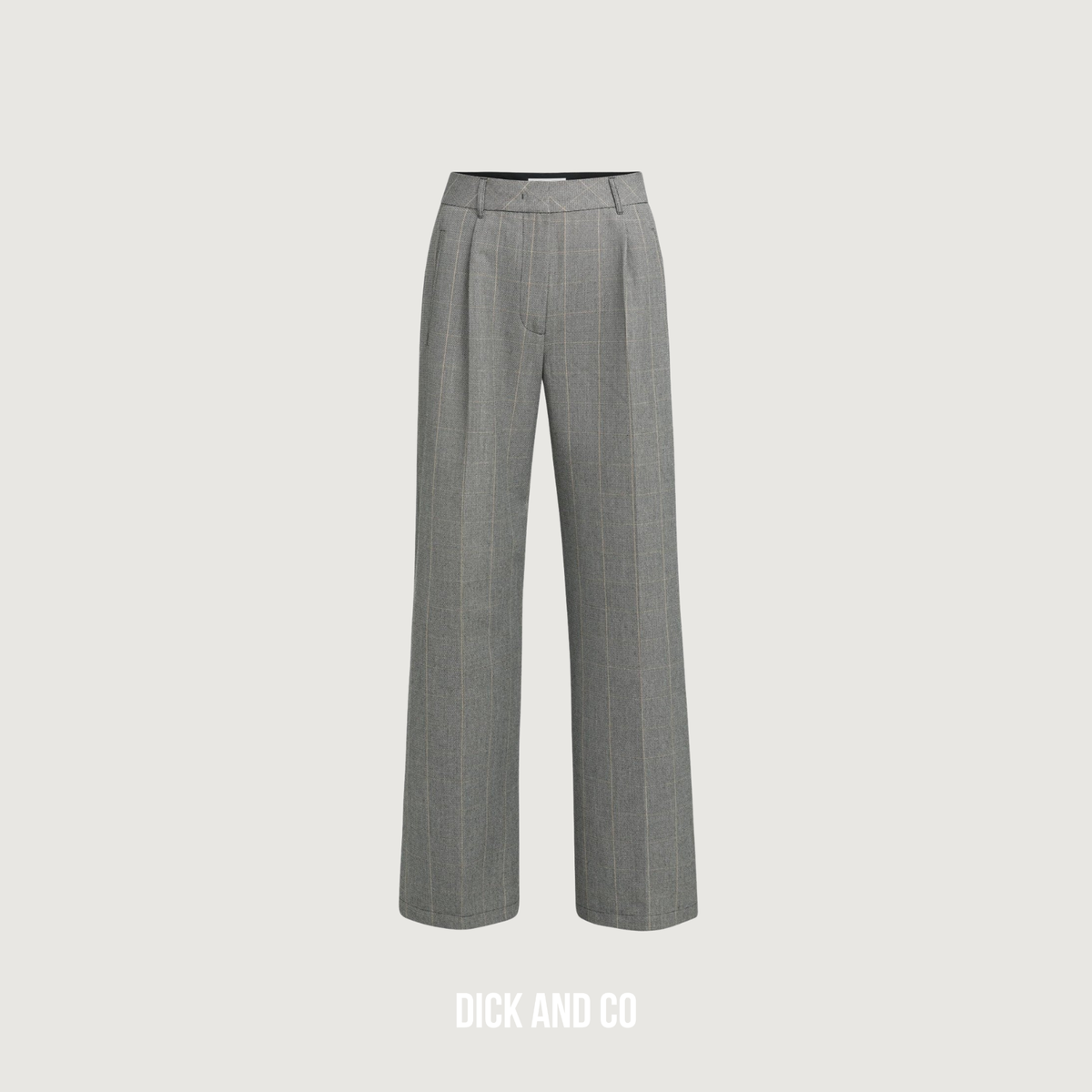 Pantalon met ruitdessin en wijde pijpen