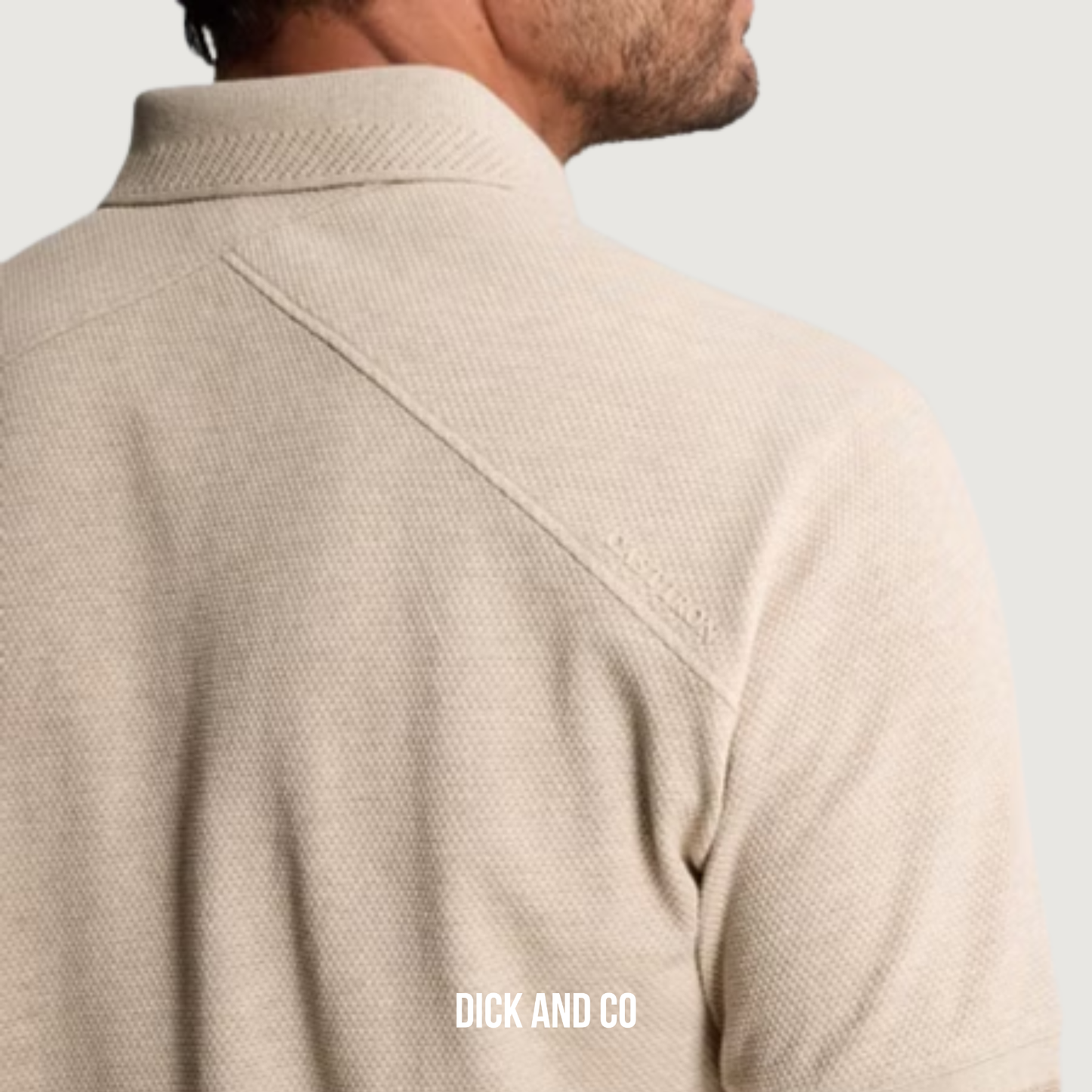 Slim fit polo met allover structuur