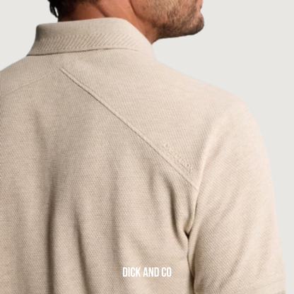 Slim fit polo met allover structuur