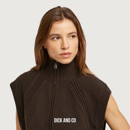 Heavy Moto Zip Vest Knit