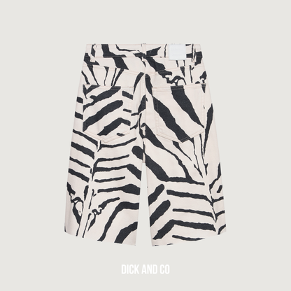 Loose fit zebra jorts