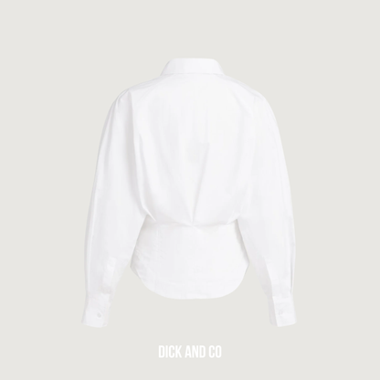 Blouse met tailleaccent en plooidetail