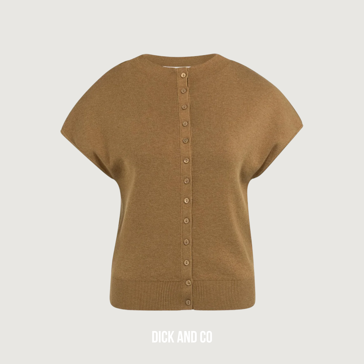 Gebreid vest met korte mouwen