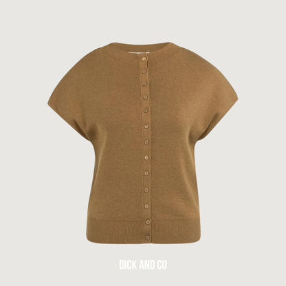 Gebreid vest met korte mouwen