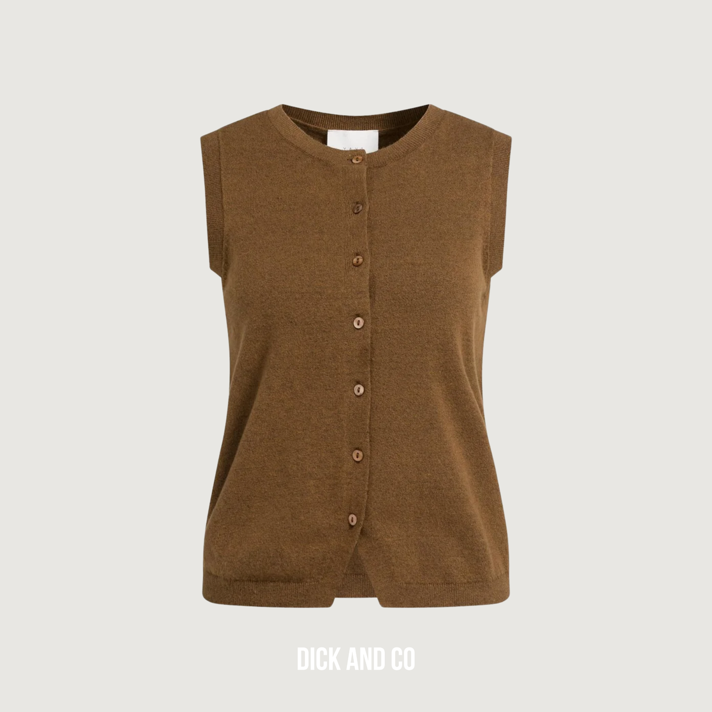 Gebreide spencer met knoopsluiting