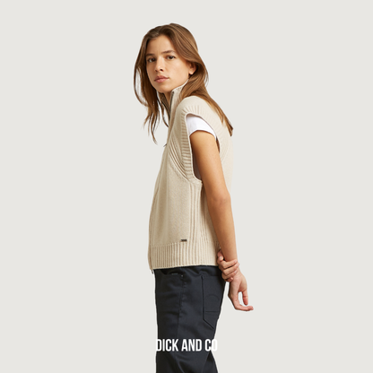 Heavy Moto Zip Vest Knit