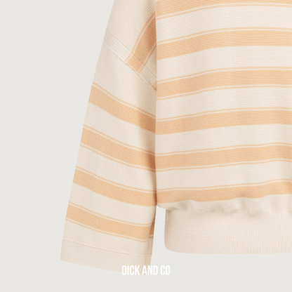 Gebreide sweater met strepen en wijde mouwen