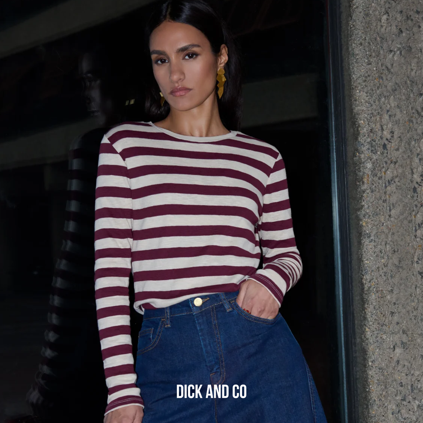 Basic ls big stripe top