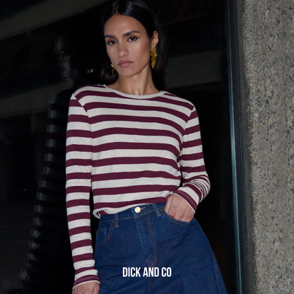 Basic ls big stripe top