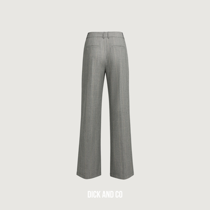 Pantalon met ruitdessin en wijde pijpen