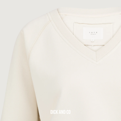 Sweater met V-hals en geribde boorden