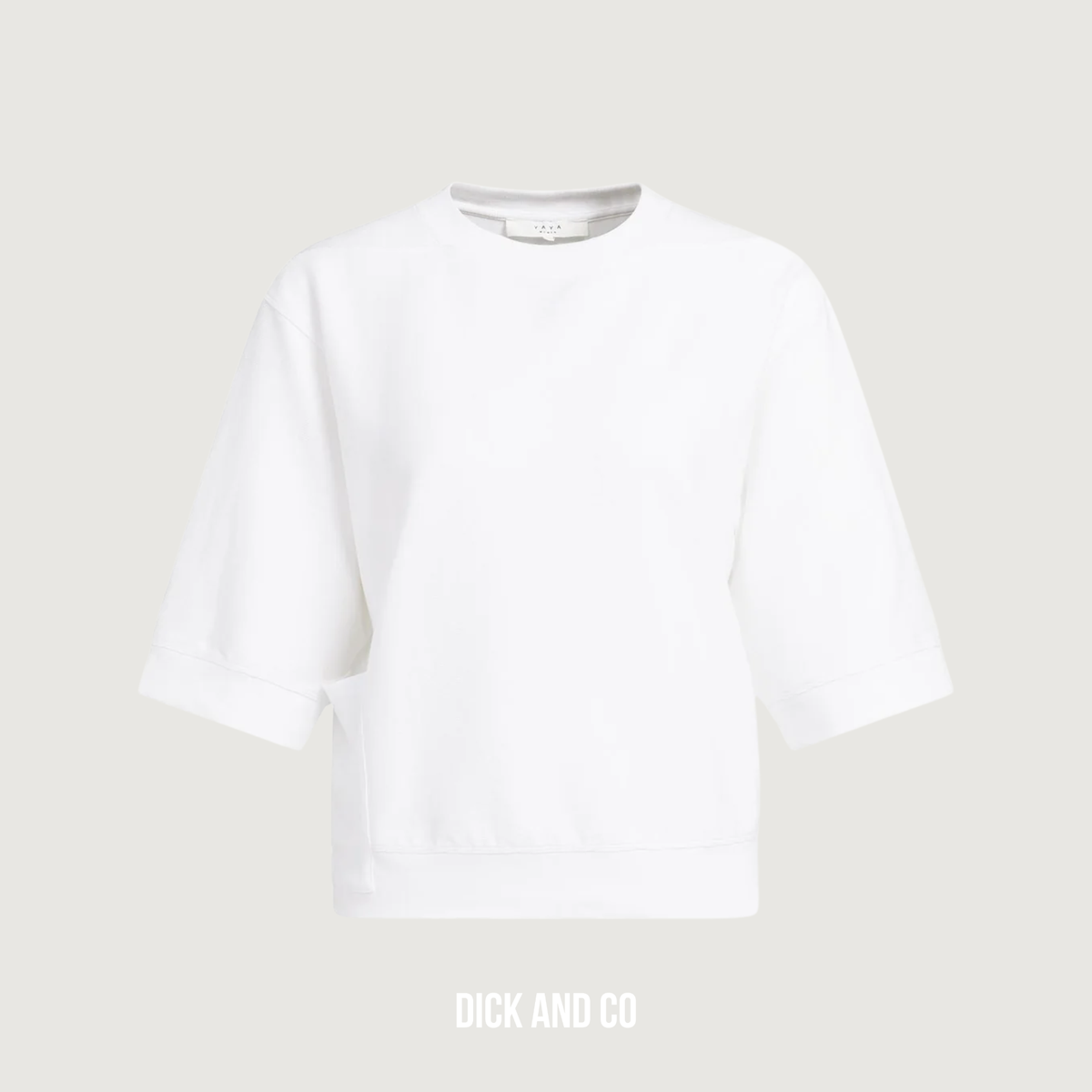 Ribgebreide jersey top met korte mouwen