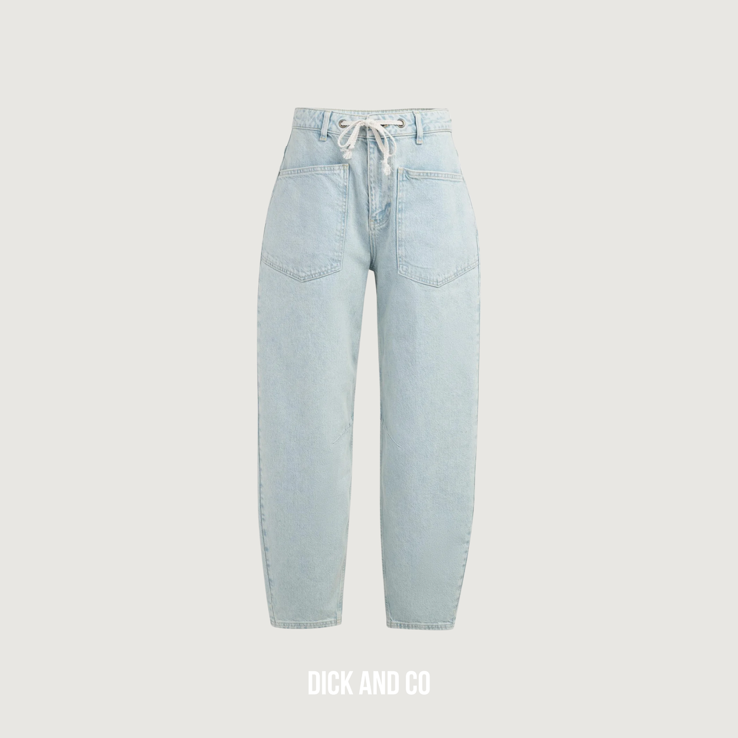 Gekleurde denim met koordsluiting