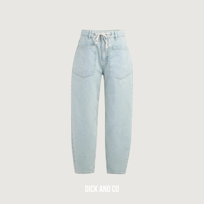 Gekleurde denim met koordsluiting