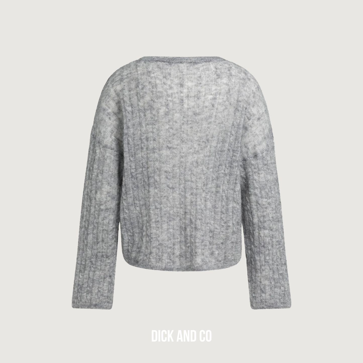 Oversized trui met kabelpatroon en boothals