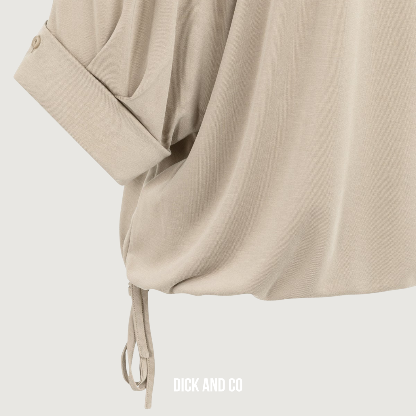 Jersey top met geplooide mouwen