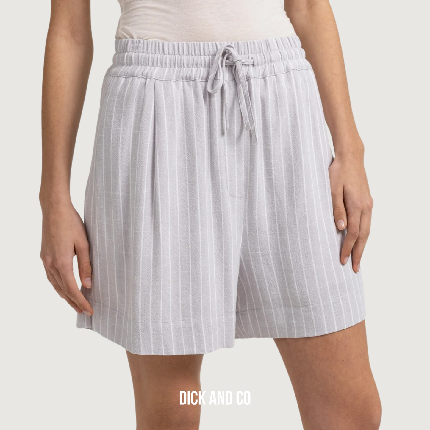 Gestreepte short met elastische taille