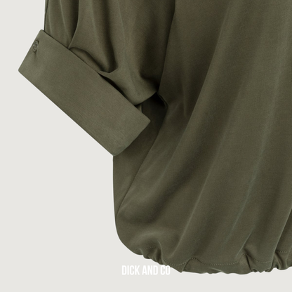 Jersey top met geplooide mouwen