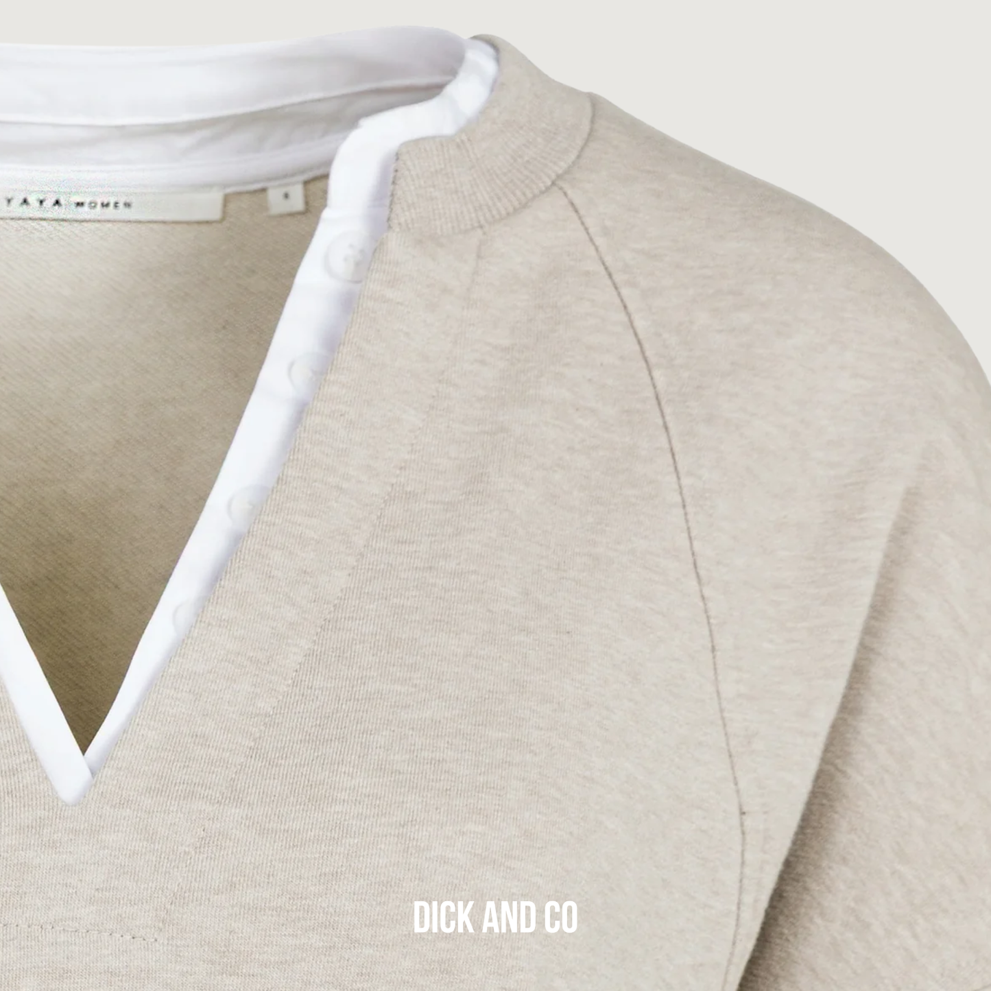 Sweater met geweven kraag