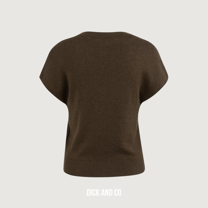 Gebreid vest met korte mouwen