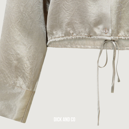 Satijnen blouse met trekkoordzoom