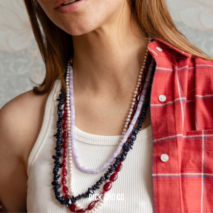 Roger Lavender Long Necklace
