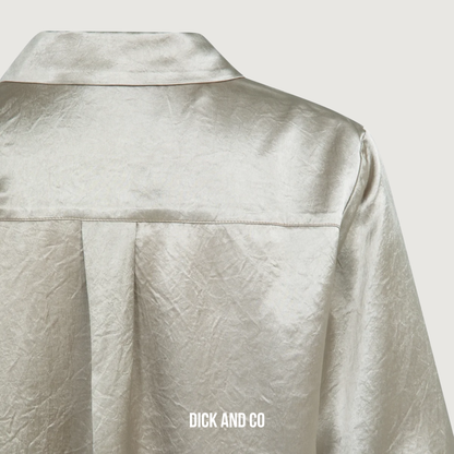 Satijnen blouse met trekkoordzoom