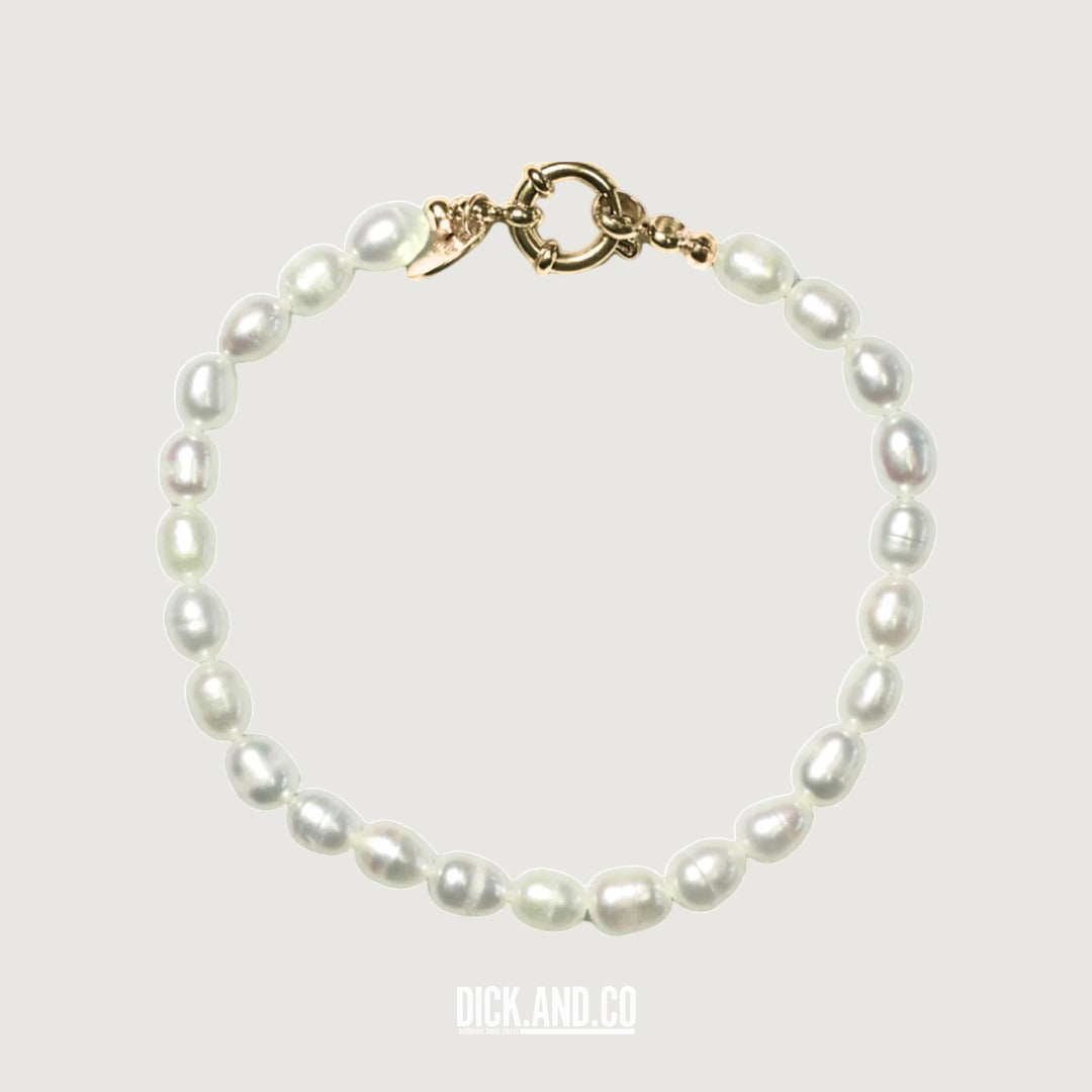 BONNIE STUDIOS Boris Parel Armband in Wit, vrijstaand vooraanzicht