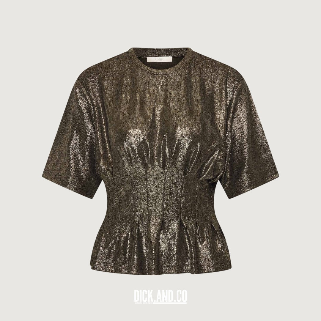 BY-BAR Diva metallic top in Goud, vrijstaand vooraanzicht