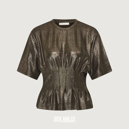 BY-BAR Diva metallic top in Goud, vrijstaand vooraanzicht