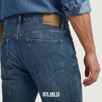 G-STAR Reno Relaxed Tapered Jeans in Blauw, detailopname