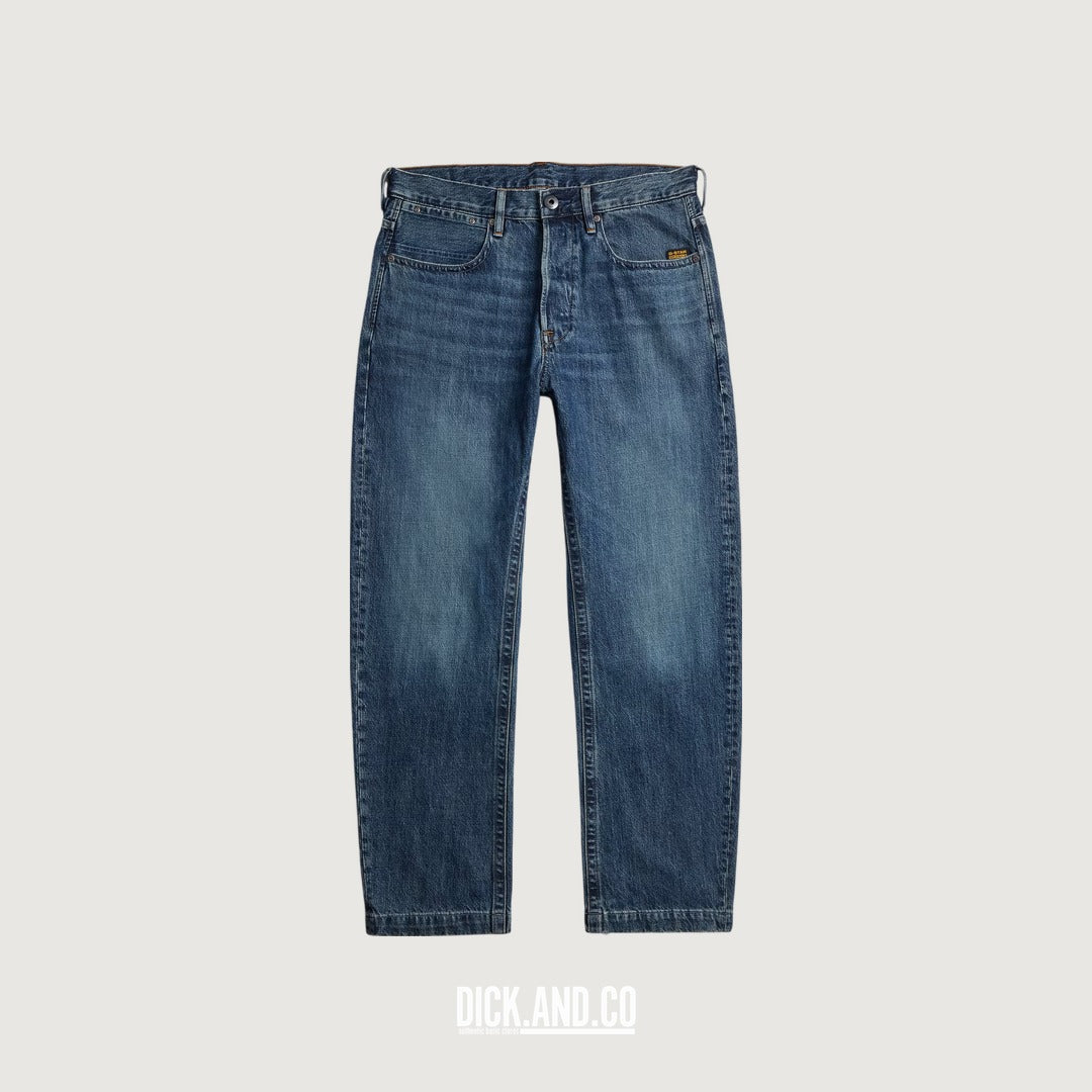 G-STAR Reno Relaxed Tapered Jeans in Blauw, vrijstaand vooraanzicht