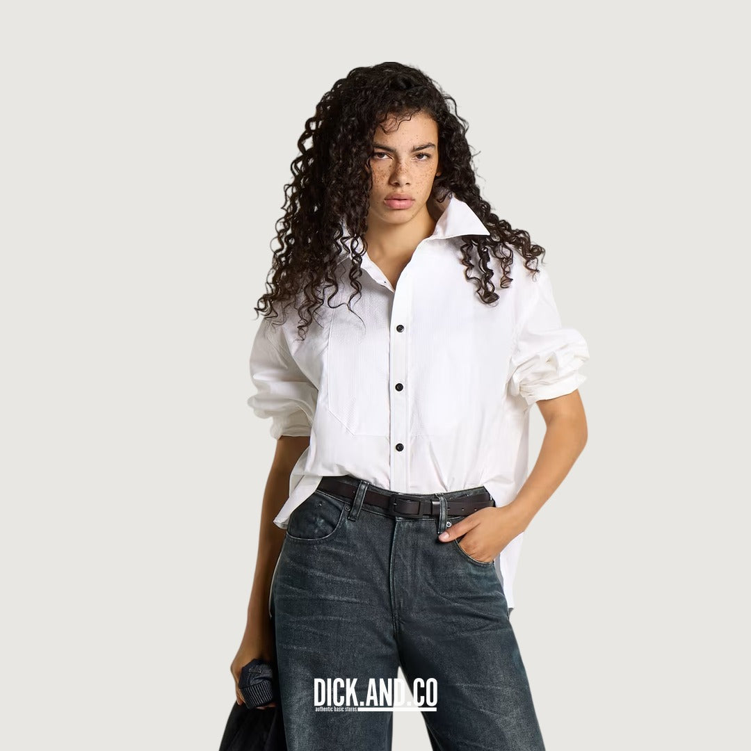G-STAR Smoking shirt in Wit, gedragen door een model, vooraanzicht