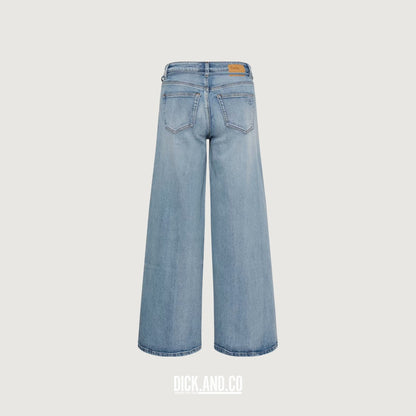 MY ESSENTIAL WARDROBE MWKaro Mid X-Wide Jeans in Light Blue Retro Wash (blauw), vrijstaand achteraanzicht