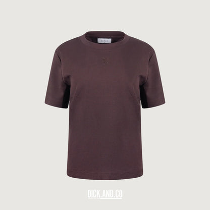 NUKUS Luna shirt in Bruin, vrijstaand vooraanzicht