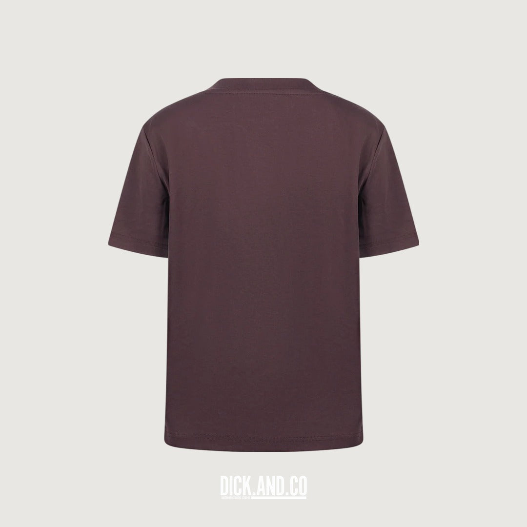 NUKUS Luna shirt in Bruin, vrijstaand achteraanzicht
