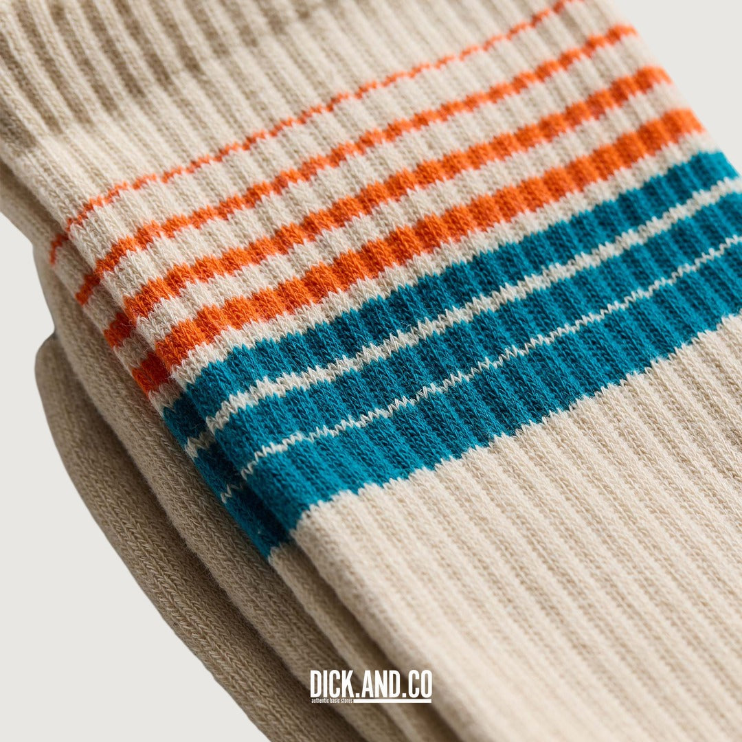 RVLT Jaquard Crew Sock in Offwhite (beige), detailopname