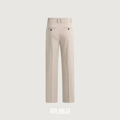 YAYA Zachte geweven pantalon met wijde pijpen in Beige, vrijstaand achteraanzicht
